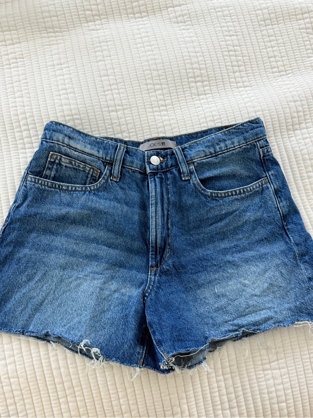 Joe's Jeans Distressed Mid-Blue Denim Cutoff Shorts